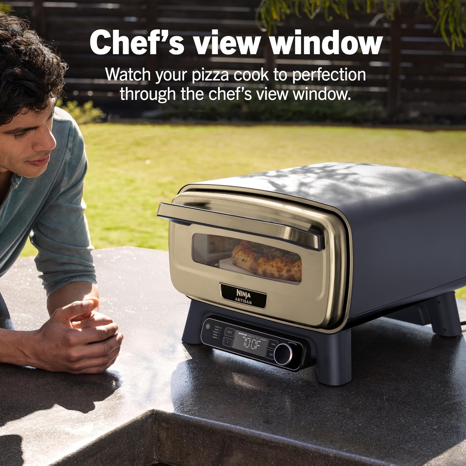 image:imageNinja Artisan Outdoor Pizza Oven 12inch 3minute Pizza Neapolitan Thin Crust New York Chicago Custom 700F Max Temperature Electric Heat Bake Broil Proof Warm Blue MO201BL1Green