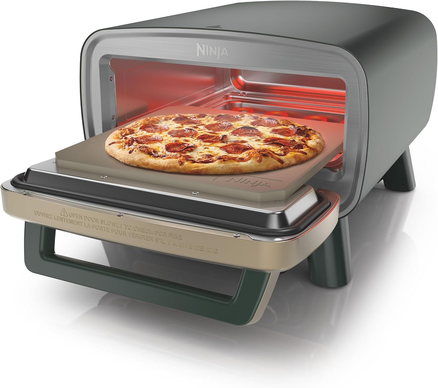 image:imageNinja Artisan Outdoor Pizza Oven 12inch 3minute Pizza Neapolitan Thin Crust New York Chicago Custom 700F Max Temperature Electric Heat Bake Broil Proof Warm Blue MO201BL1Green