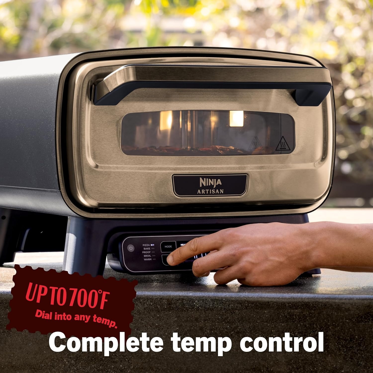image:imageNinja Artisan Outdoor Pizza Oven 12inch 3minute Pizza Neapolitan Thin Crust New York Chicago Custom 700F Max Temperature Electric Heat Bake Broil Proof Warm Blue MO201BL1Green