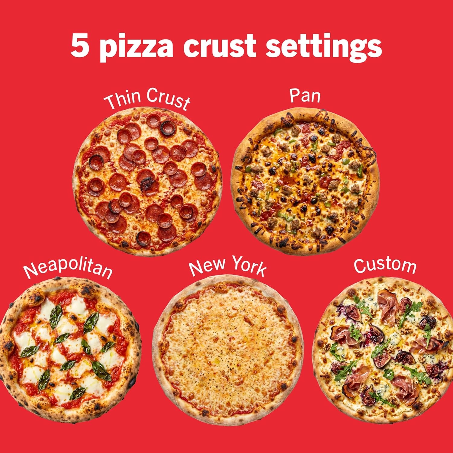 image:imageNinja Artisan Outdoor Pizza Oven 12inch 3minute Pizza Neapolitan Thin Crust New York Chicago Custom 700F Max Temperature Electric Heat Bake Broil Proof Warm Blue MO201BL1Blue