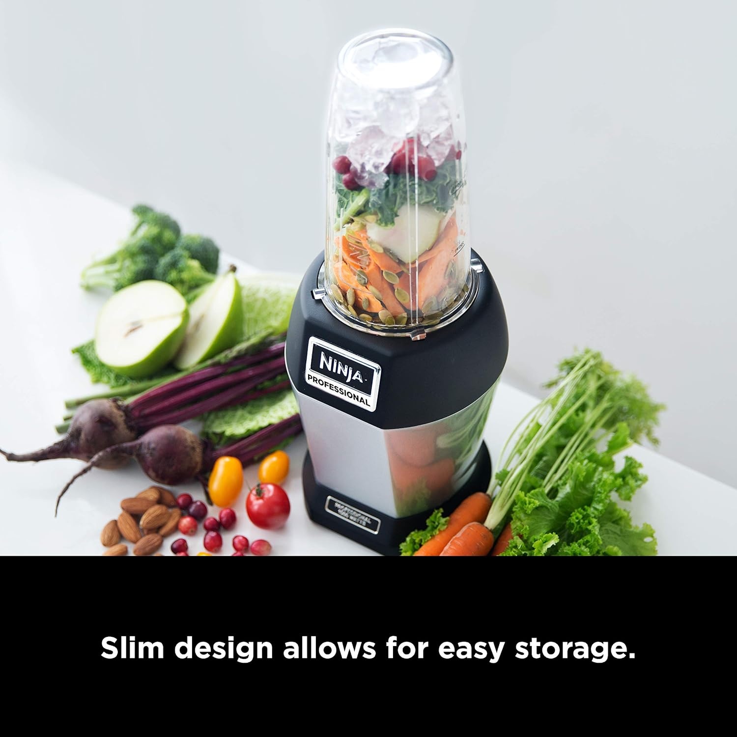 image:imageNinja BL450C Nutri Pro Personal Blender For Juices Shakes amp Smoothies 18 and 24 Oz cups BlackSilver 900W Canadian Version Renewed