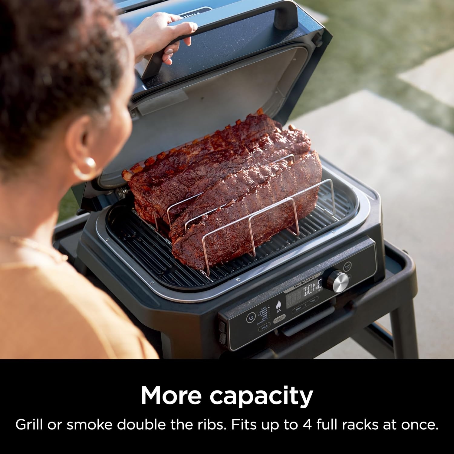 image:imageNinja Woodfire 4Rack Rib and Roast Smoking Bundle for OG800900 Grills Silver Steel