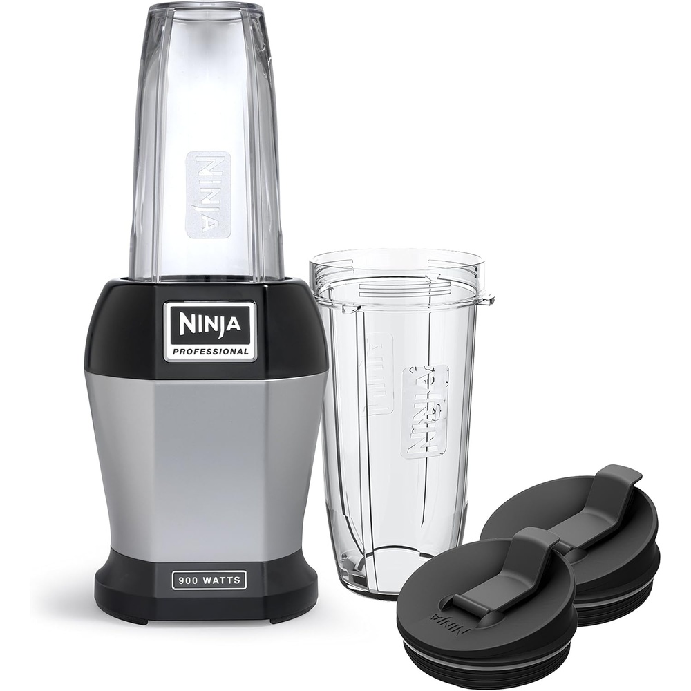 image:imageNinja BL450C Nutri Pro Personal Blender For Juices Shakes amp Smoothies 18 and 24 Oz cups BlackSilver 900W Canadian Version Renewed