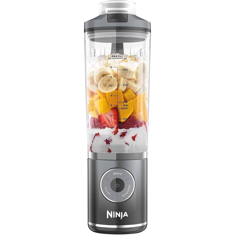 image:imageNinja Blast Max Portable BlenderBlenderSmoothie Maker 570 ml Rechargeable Blender Cup amp Leakproof Lid 3 Functions Smoothies Protein Shakes Lavender BC251EULDCool Grey