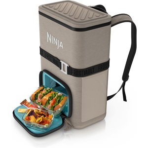 Ninja FrostVault Go 17 Litre 24-Can Backpack Outdoor Soft Cooler with Cold Dry Zone, Keeps ice for up to 24 Hours, Beige FF124EUUKCS