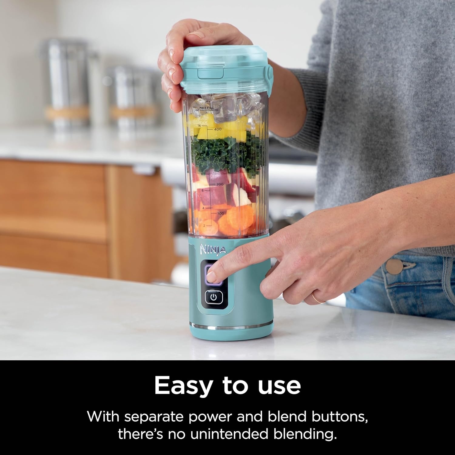 image:imageNinja Blast Portable Blender Cordless 18oz Vessel Personal Blender ForShakes and Smoothies BPA Free LeakproofLid and Sip Spout USBC Rechargeable Dishwasher Safe Tinted Lavender BC151LDAqua