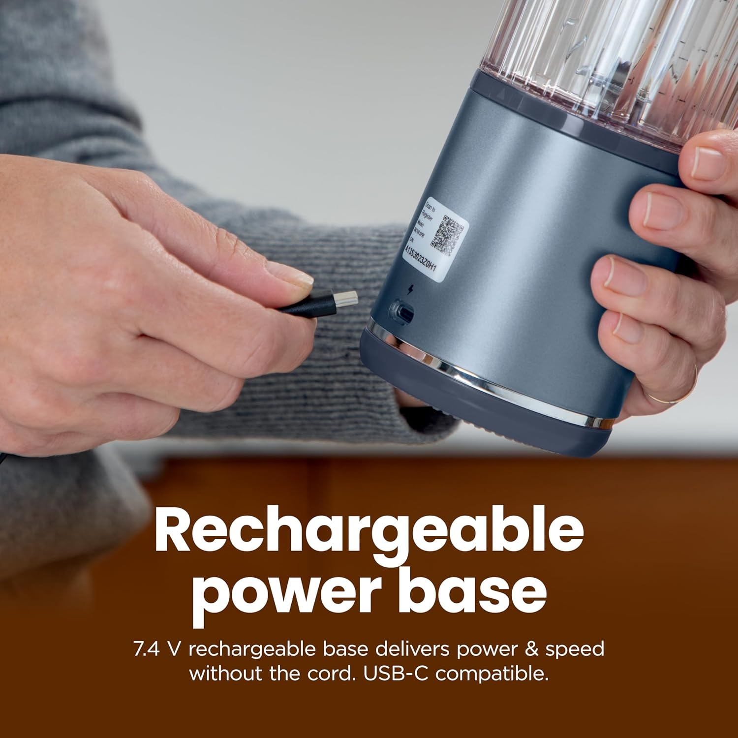 image:imageNinja Blast Portable Blender Cordless 18oz Vessel Personal Blender ForShakes and Smoothies BPA Free LeakproofLid and Sip Spout USBC Rechargeable Dishwasher Safe Tinted Lavender BC151LDDenim Blue
