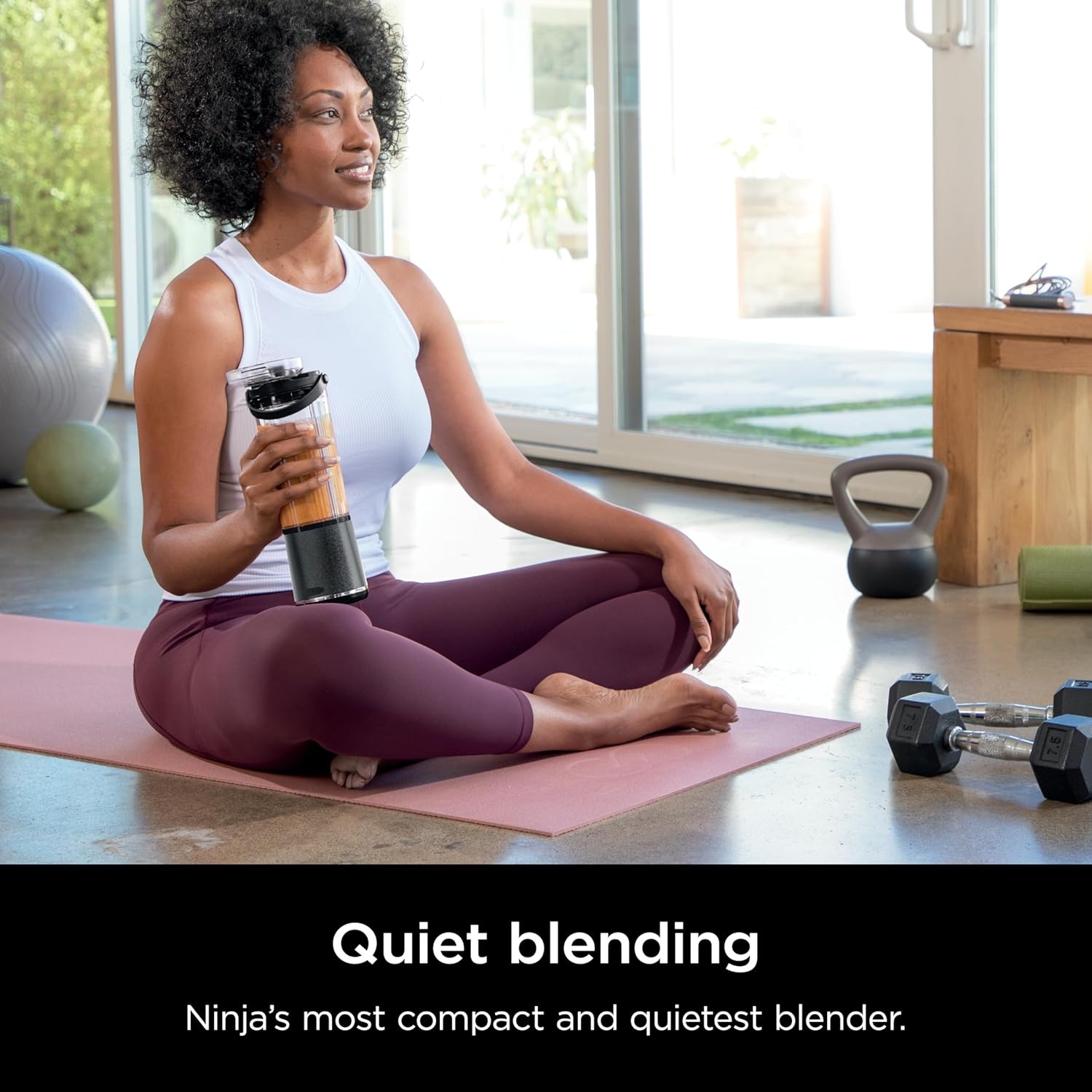 image:imageNinja Blast Portable Blender Cordless 18oz Vessel Personal Blender ForShakes and Smoothies BPA Free LeakproofLid and Sip Spout USBC Rechargeable Dishwasher Safe Tinted Lavender BC151LDBlack Glitter