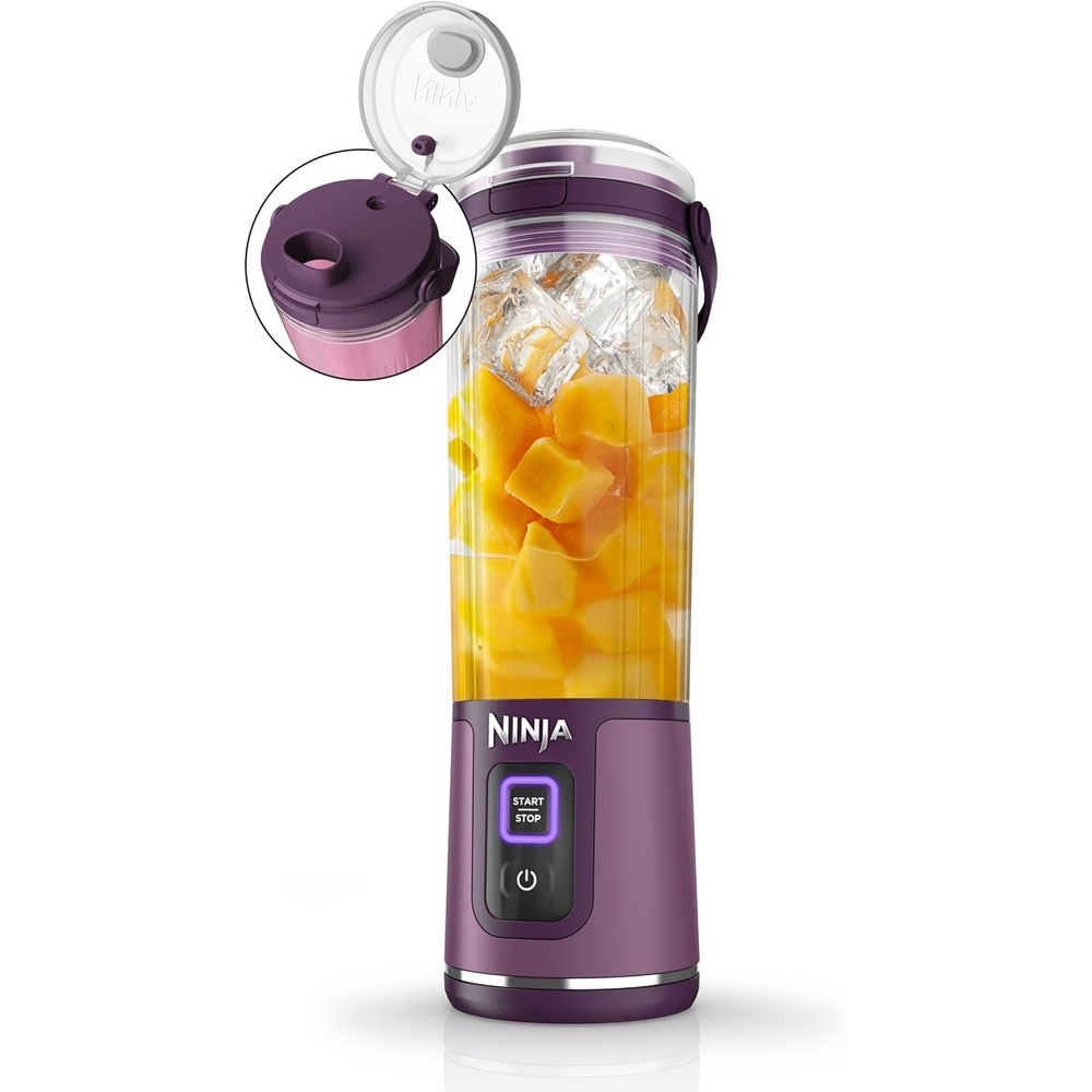 image:imageNinja Blast Portable Blender Cordless 18oz Vessel Personal Blender ForShakes and Smoothies BPA Free LeakproofLid and Sip Spout USBC Rechargeable Dishwasher Safe Tinted Lavender BC151LDPassion Fruit