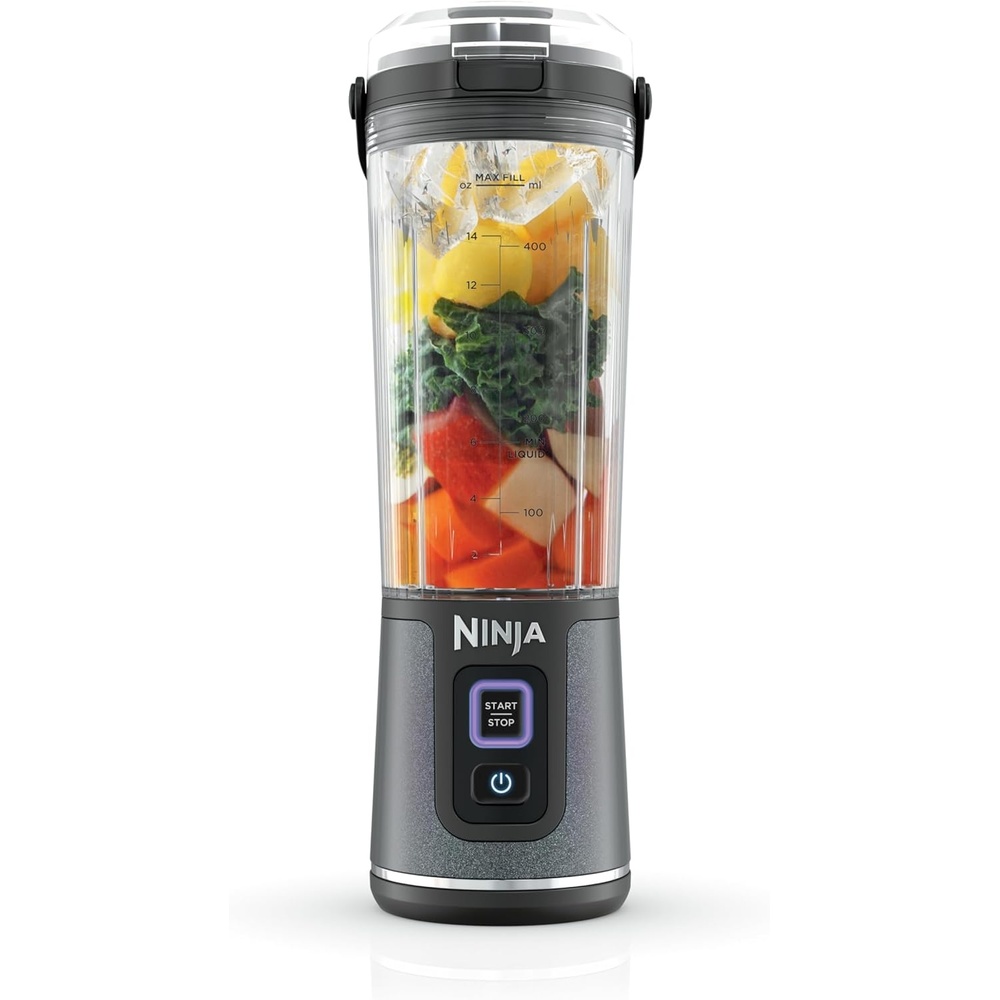 image:imageNinja Blast Portable Blender Cordless 18oz Vessel Personal Blender ForShakes and Smoothies BPA Free LeakproofLid and Sip Spout USBC Rechargeable Dishwasher Safe Tinted Lavender BC151LDBlack Glitter