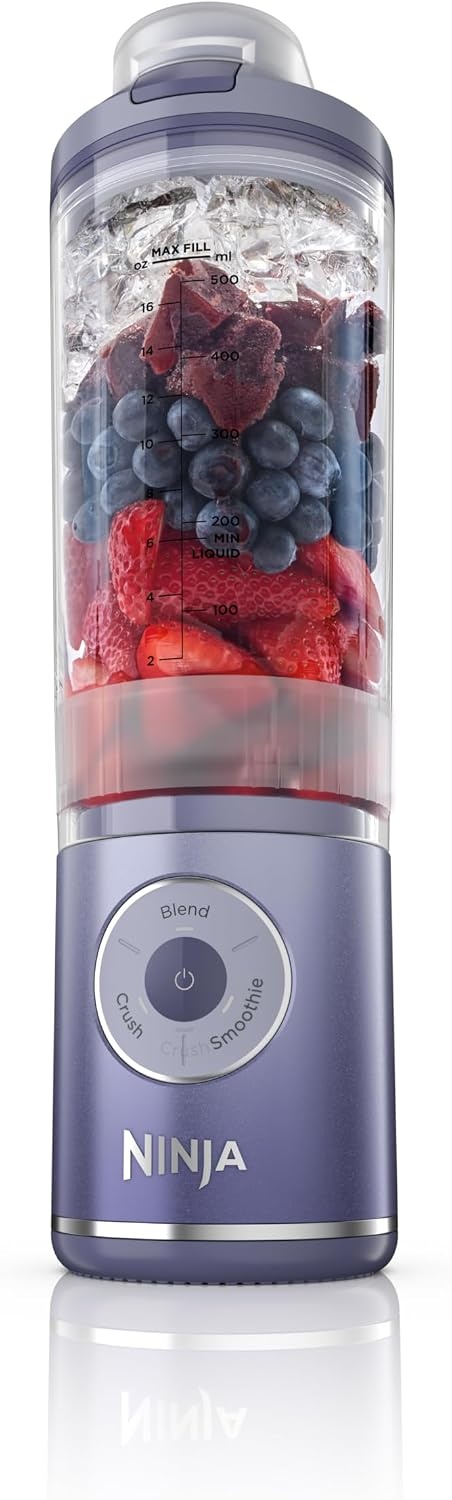 image:imageNinja Blast Max Portable Blender Twist amp Go Personal Smoothie Blend Ice Crush 3 Programs Cordless 22oz removable Vessel Dishwasher Safe Leakproof Blue Raspberry BC251BL2Lavender