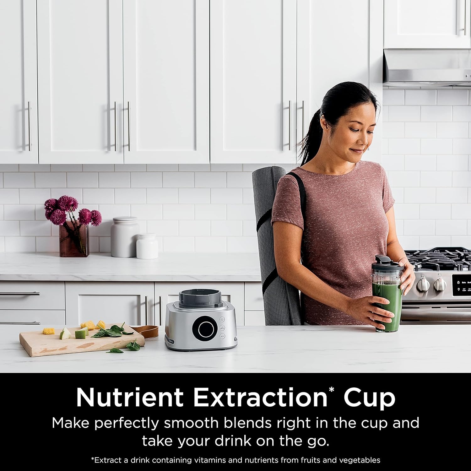 image:imageNinja SS401 Foodi Power Blender Ultimate System with 72 oz Blending amp Food Processing Pitcher XL Smoothie Bowl Maker and Nutrient Extractor amp 7 Functions Silver Renewed