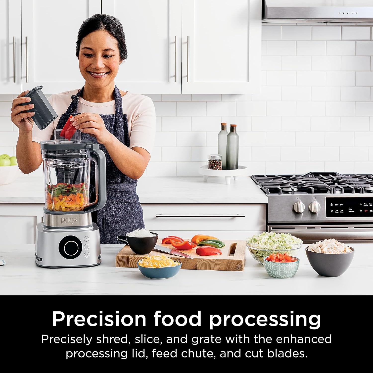image:imageNinja SS401 Foodi Power Blender Ultimate System with 72 oz Blending amp Food Processing Pitcher XL Smoothie Bowl Maker and Nutrient Extractor amp 7 Functions Silver Renewed