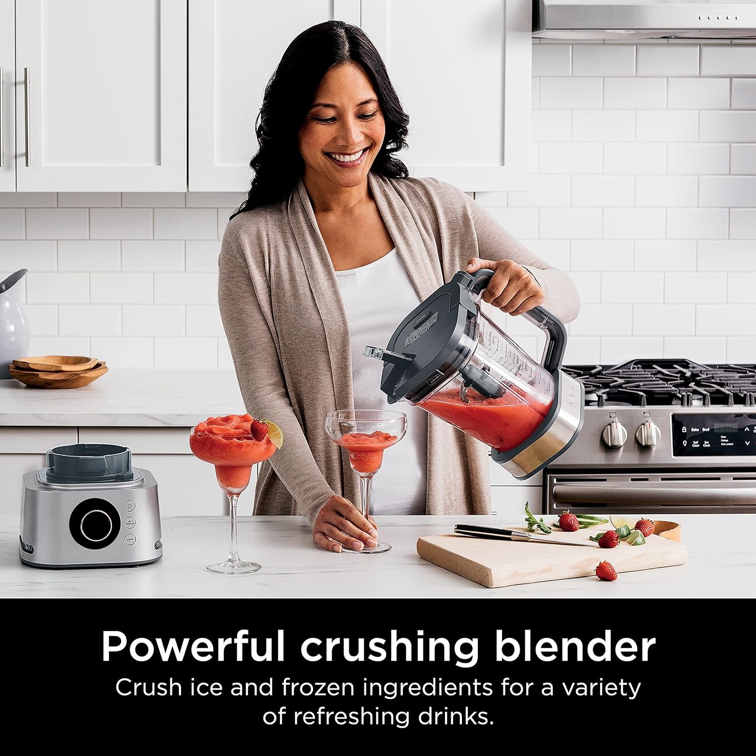 image:imageNinja SS401 Foodi Power Blender Ultimate System with 72 oz Blending amp Food Processing Pitcher XL Smoothie Bowl Maker and Nutrient Extractor amp 7 Functions Silver Renewed