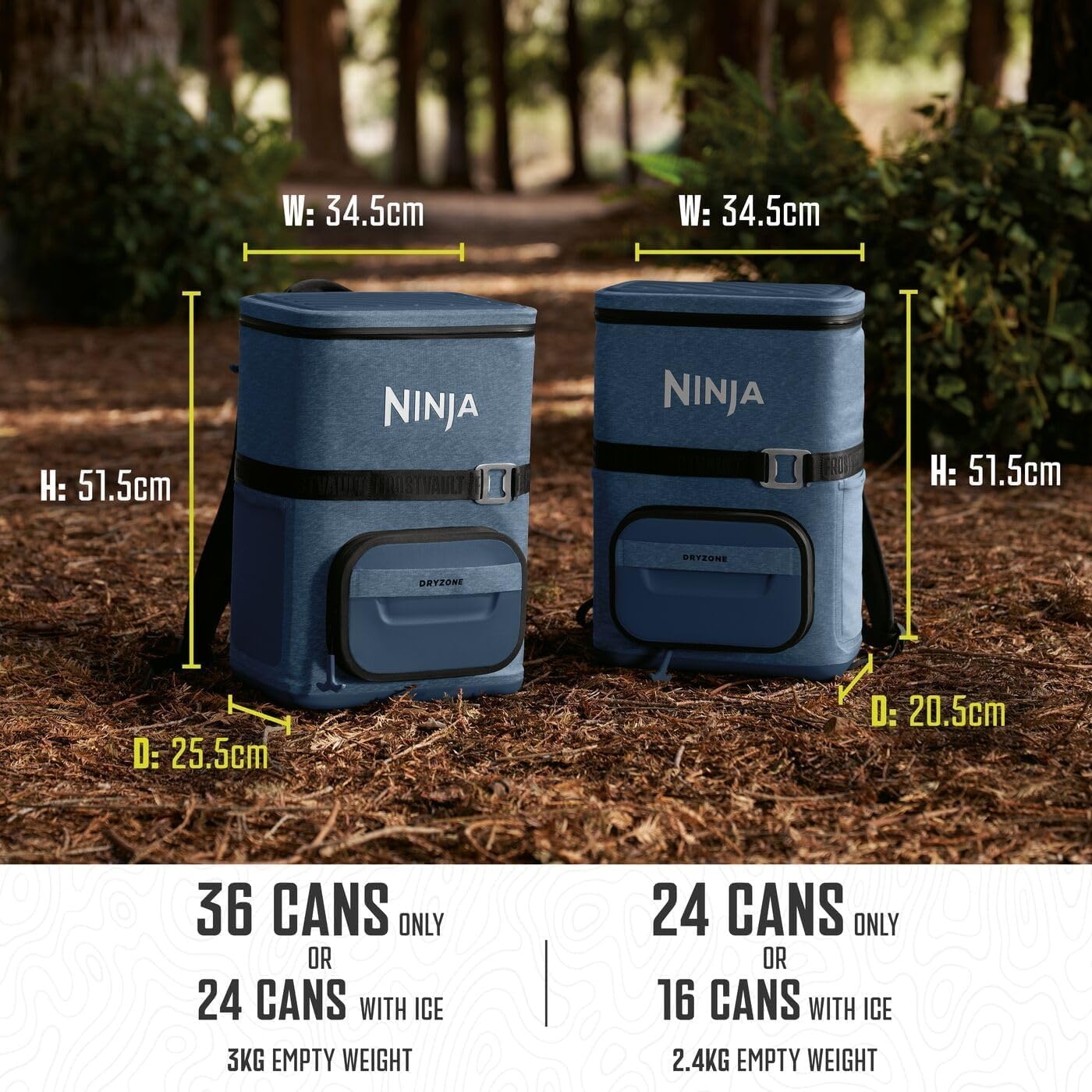 image:imageNinja FrostVault Go 23 Litre 36Can Backpack Outdoor Soft Cooler with Cold Dry Zone Keeps ice for up to 24 Hours Navy FF136EUUKNV