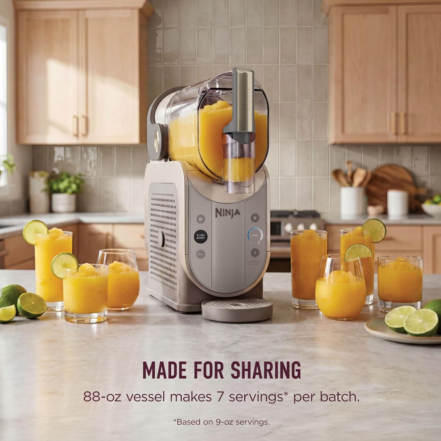 image:imageNinja SLUSHi Smart Frozen Drink Maker SlushAisst Techonology FS351BR Easier Faster Slushing with SlushAisst Technology one button no guesswork no ice needed 7 Servings 88 vessel