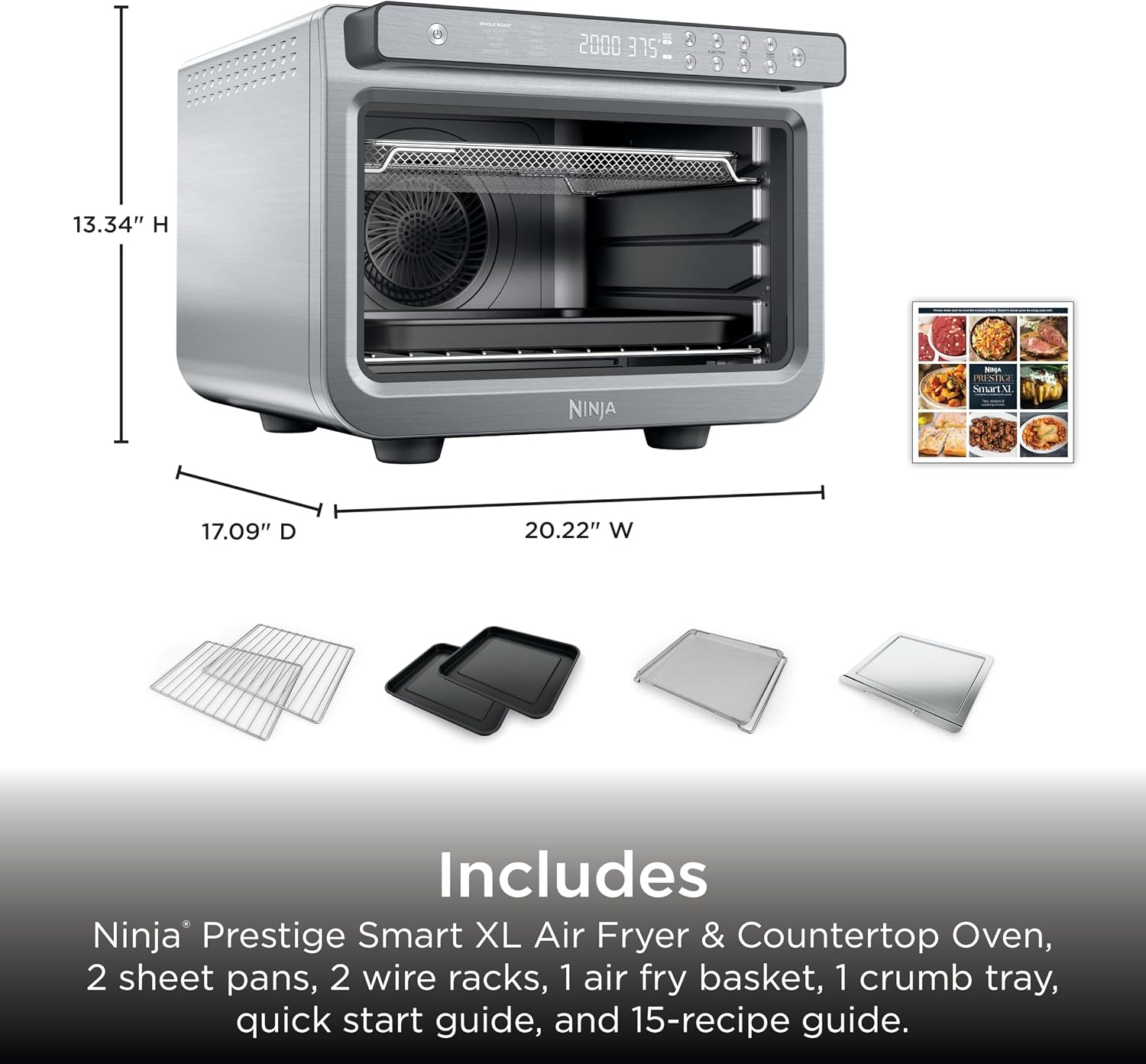 image:imageNinja Double Oven Pro Smart XL 12in1 Thermometer Silver DCT87110in1 XL Prestige