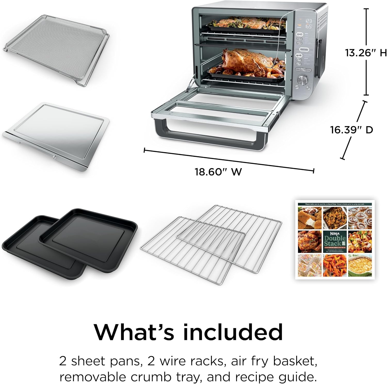 image:imageNinja Double Oven Pro Smart XL 12in1 Thermometer Silver DCT87112in1 Prestige
