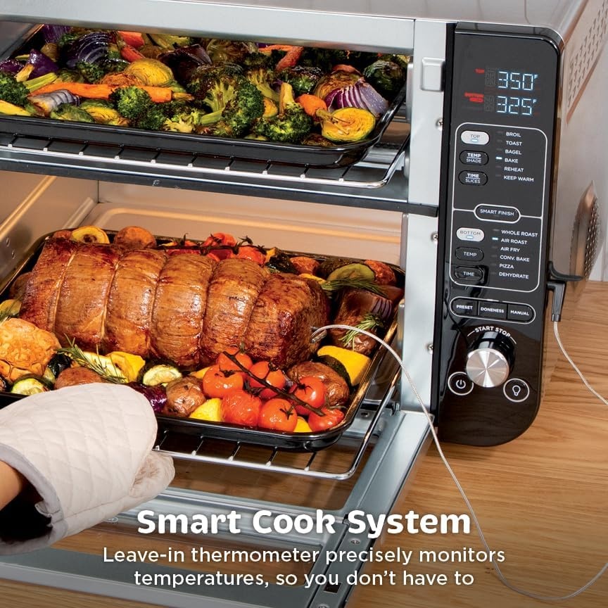 image:imageNinja Double Oven Pro Smart XL 12in1 Thermometer Silver DCT87112in1 w Flexdoor
