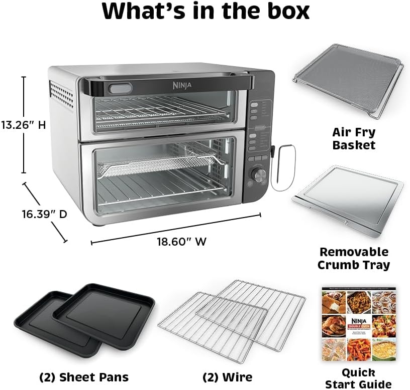 image:imageNinja Double Oven Pro Smart XL 12in1 Thermometer Silver DCT87112in1 w Flexdoor