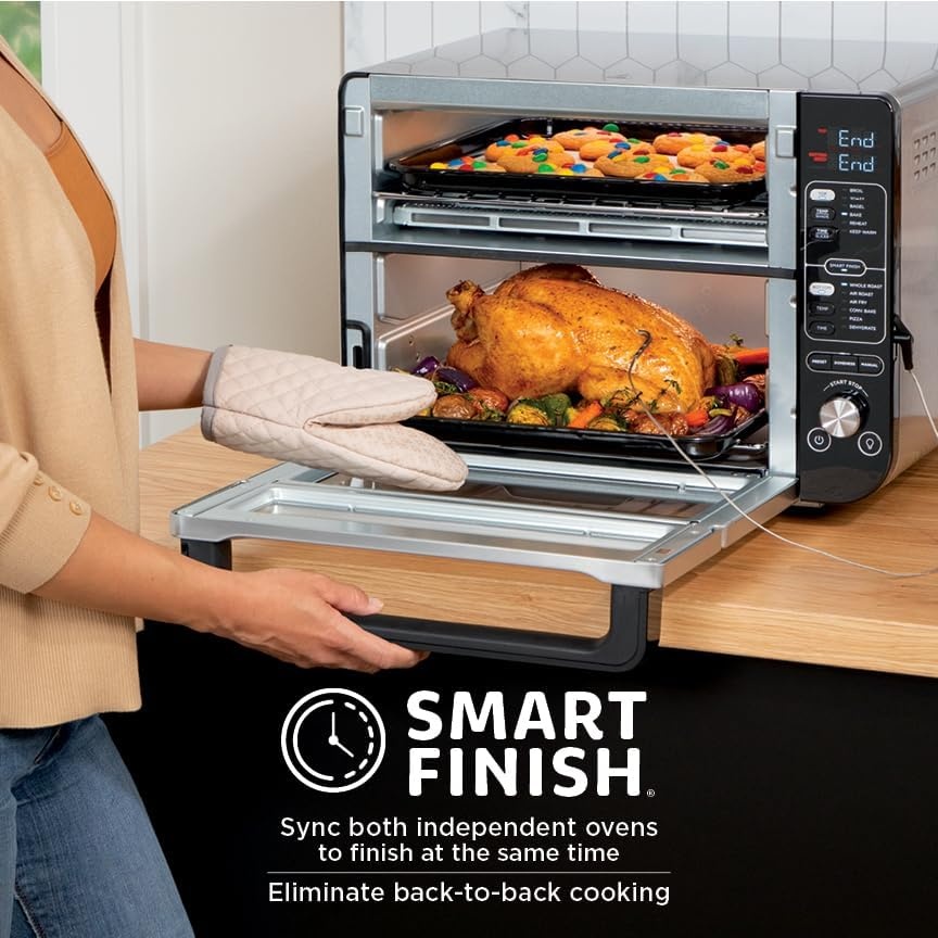 image:imageNinja Double Oven Pro Smart XL 12in1 Thermometer Silver DCT87112in1 w Flexdoor