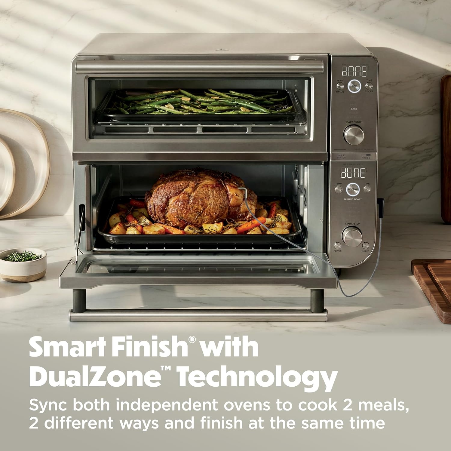 image:imageNinja Double Oven Pro Smart XL 12in1 Thermometer Silver DCT871Double Oven with Thermometer