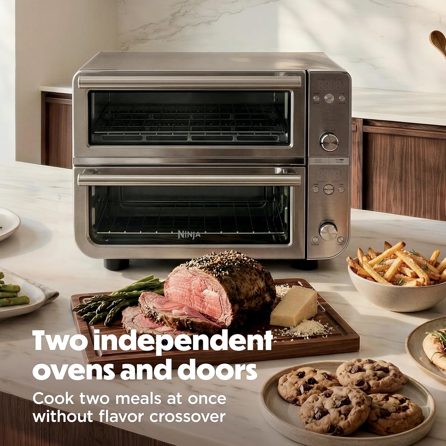 image:imageNinja Double Oven Pro Smart XL 12in1 Thermometer Silver DCT871Double Oven with Thermometer