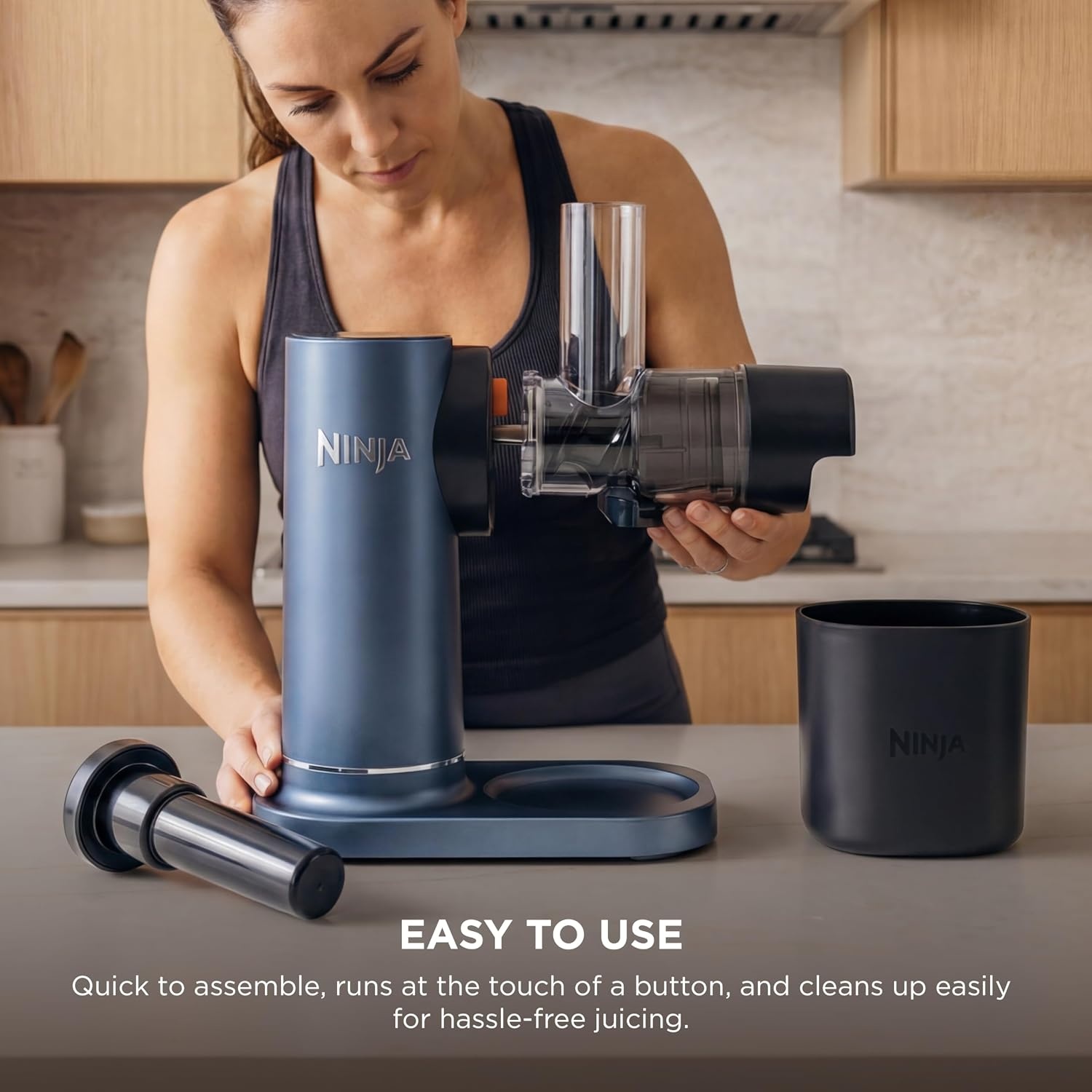 image:imageNinja NeverClog 3in1 Juicer Slicer amp Shredder 32oz Vessel JC152Blueberry