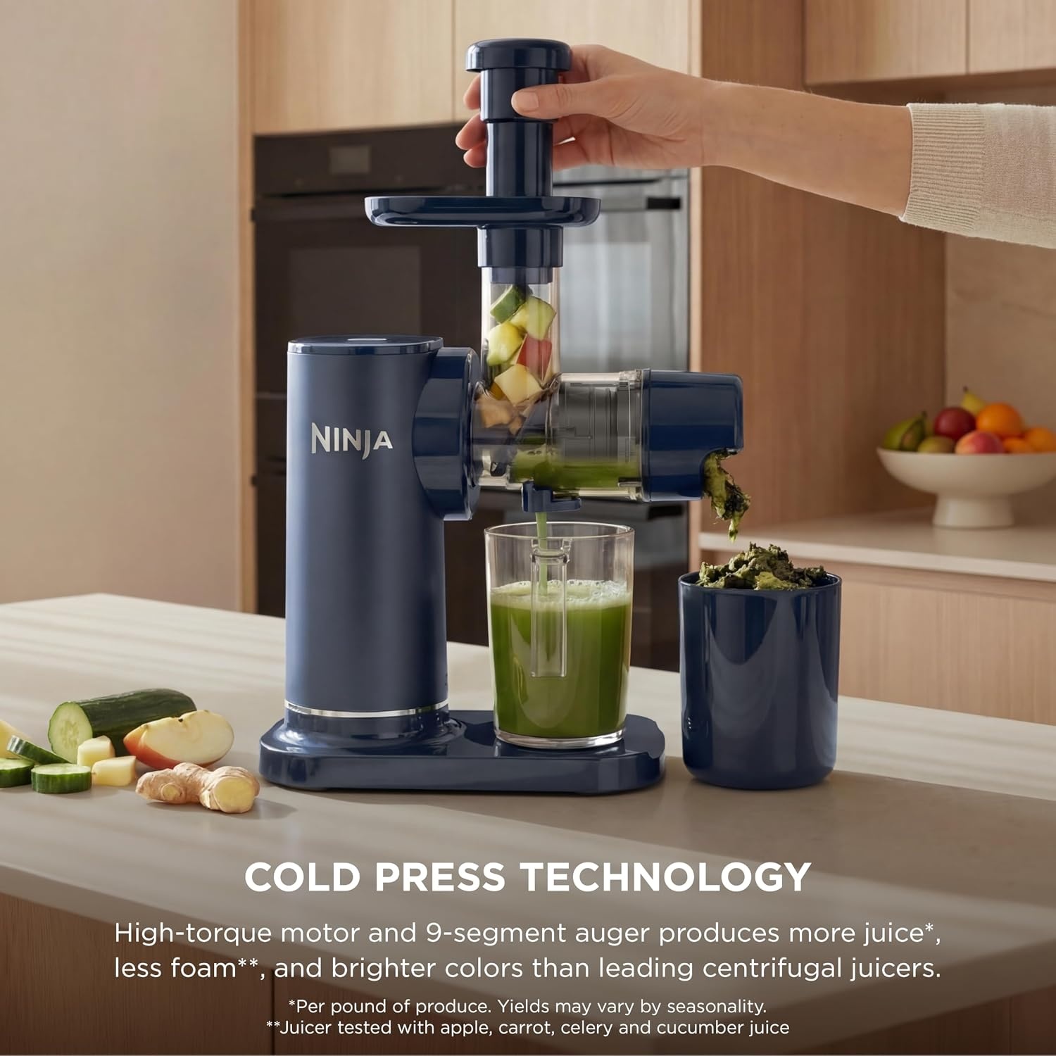 image:imageNinja NeverClog 3in1 Juicer Slicer amp Shredder 32oz Vessel JC152Blueberry