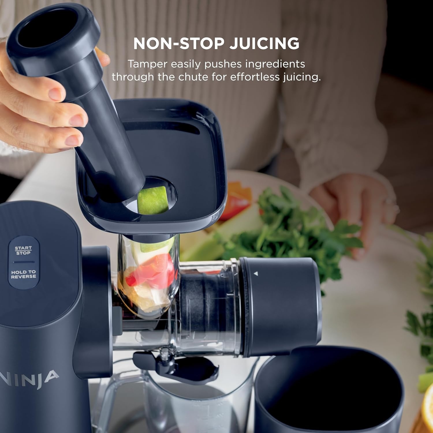 image:imageNinja NeverClog 3in1 Juicer Slicer amp Shredder 32oz Vessel JC152Blueberry