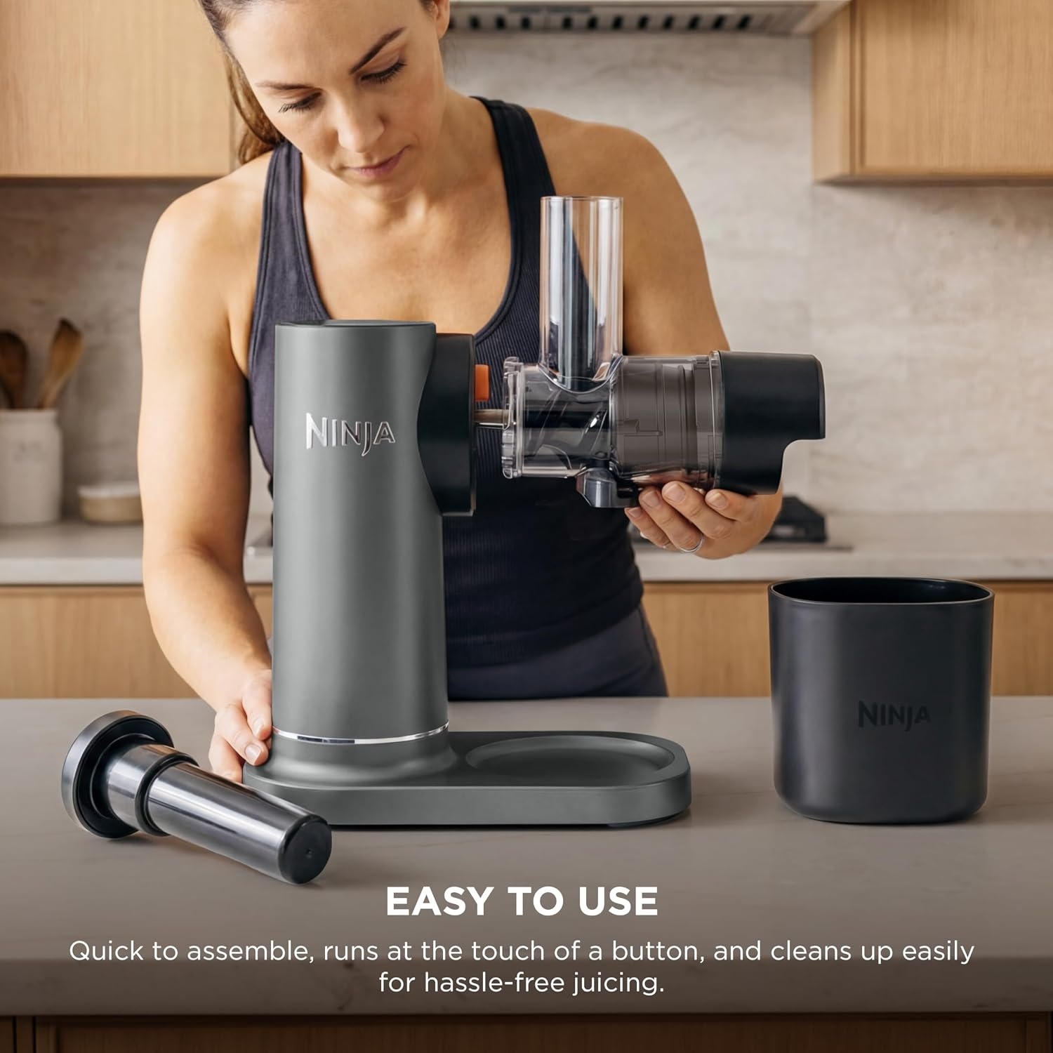 image:imageNinja NeverClog 3in1 Juicer Slicer amp Shredder 32oz Vessel JC152Charcoal