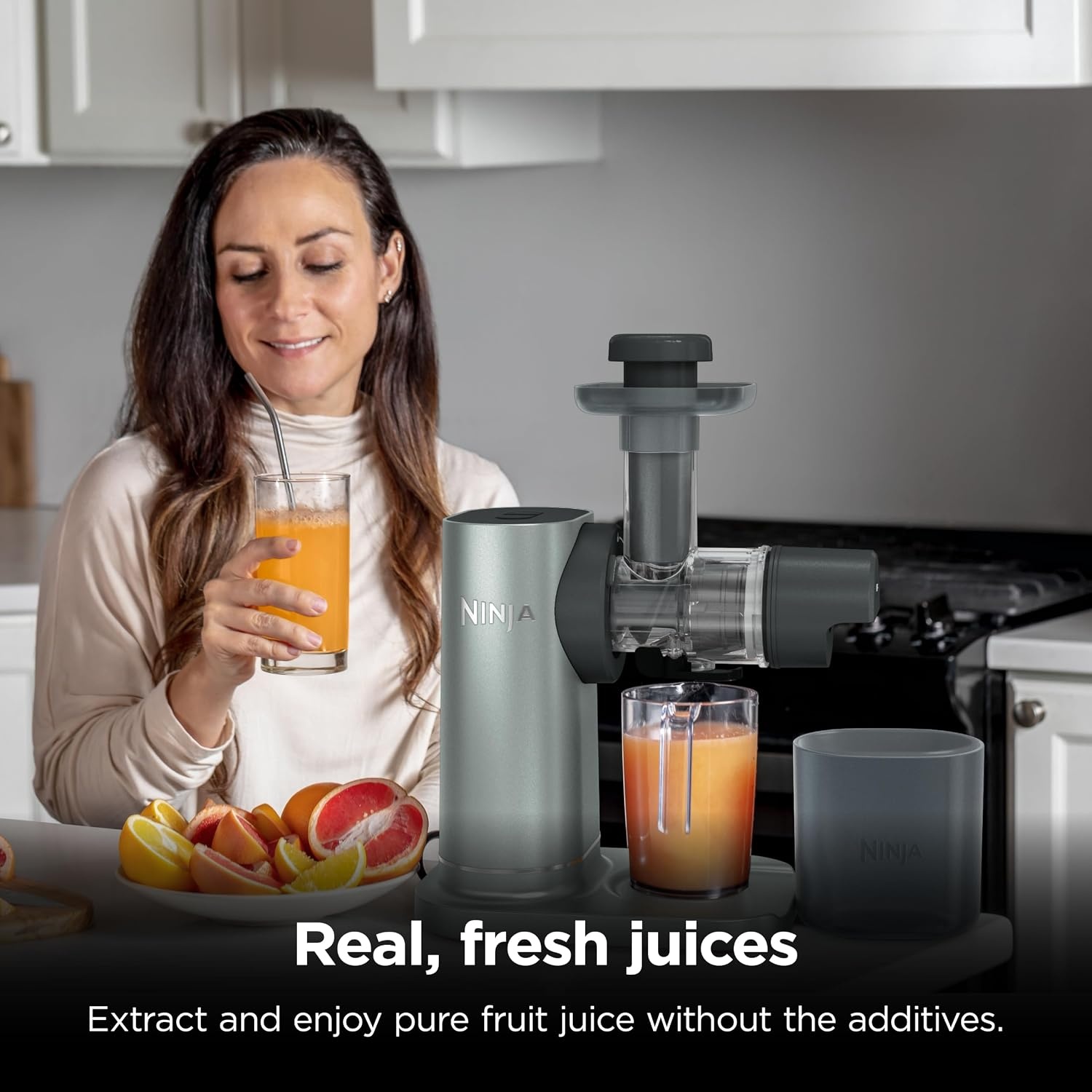image:imageNinja NeverClog 3in1 Juicer Slicer amp Shredder 32oz Vessel JC152CharcoalShredder