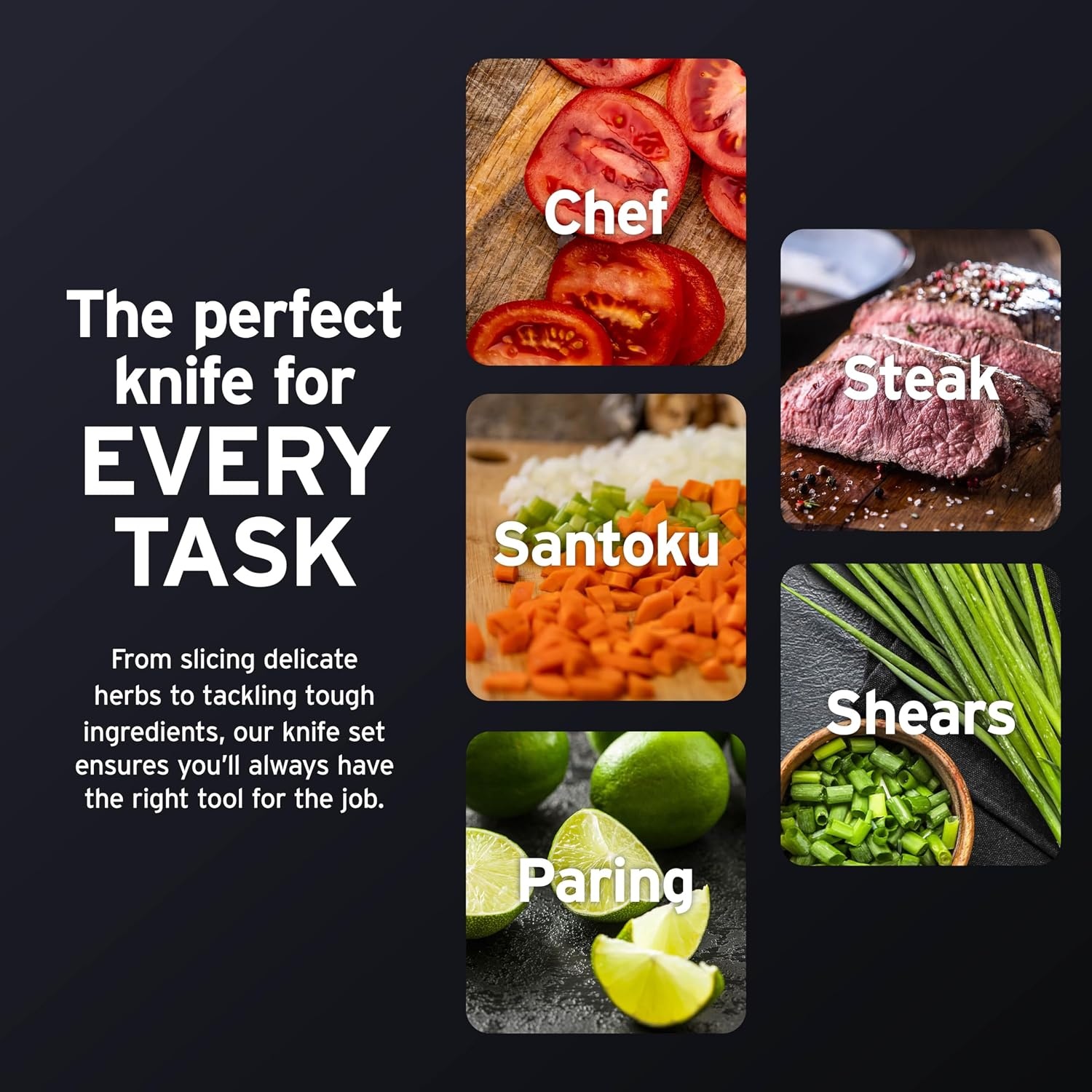 image:imageNinja NeverDull 10Pc German Steel Knife Set Cyberspace NK32010BL1Light Grey