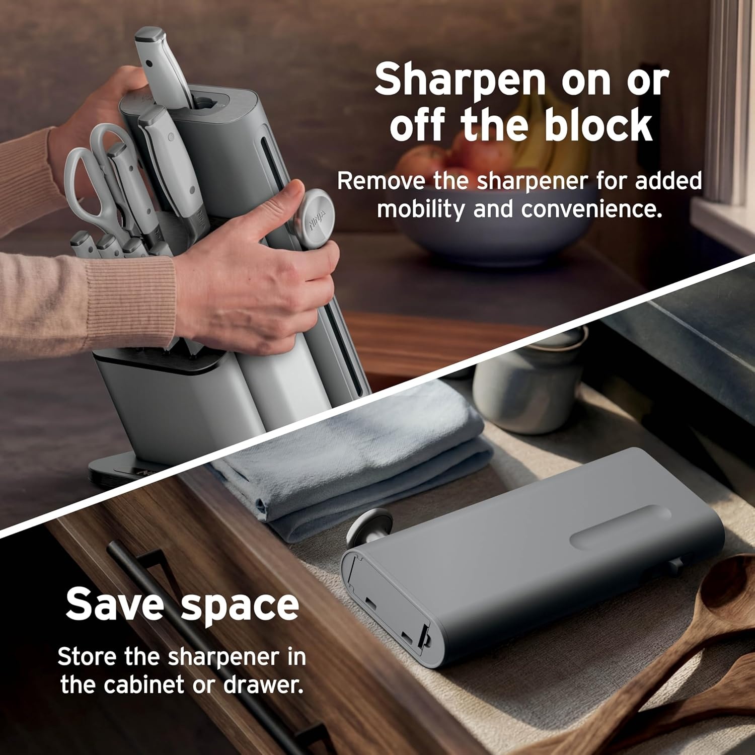 image:imageNinja NeverDull 10Pc German Steel Knife Set Cyberspace NK32010BL1Light Grey