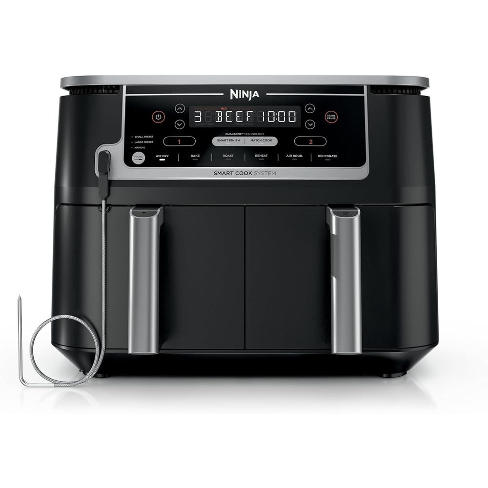 image:imageNinja DualZone Air Fryer 8 Qt 6in1 Grey DZ80110QT DualZone w probe