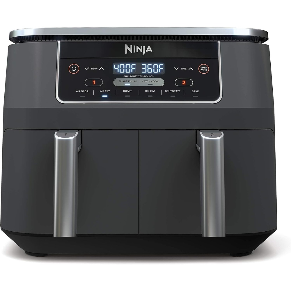 image:imageNinja DualZone Air Fryer 8 Qt 6in1 Grey DZ8018QT  DualZone