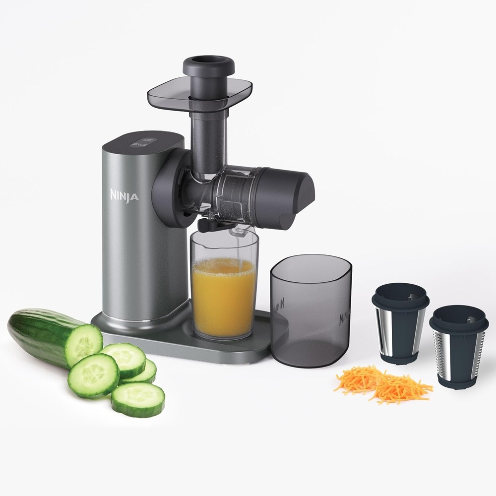 image:imageNinja NeverClog 3in1 Juicer Slicer amp Shredder 32oz Vessel JC152CharcoalShredder