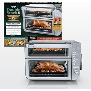 Ninja Double Oven Pro Smart XL, 12-in-1, Thermometer, Silver, DCT871(12-in-1 Prestige)