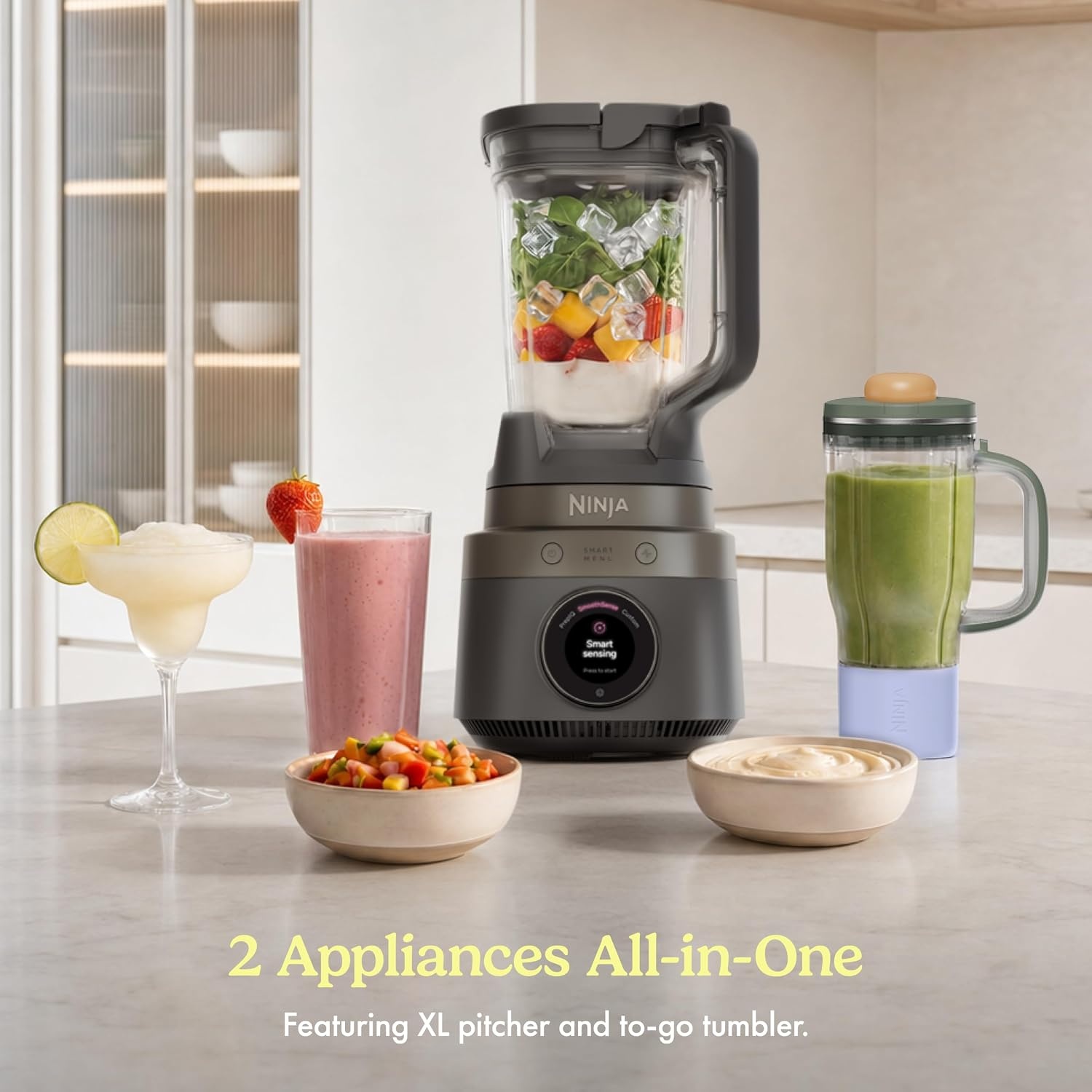 image:imageNinja CrushBOSS 2in1 Blender amp Tumbler 1850PW Onyx LB301BKMidnight Blue