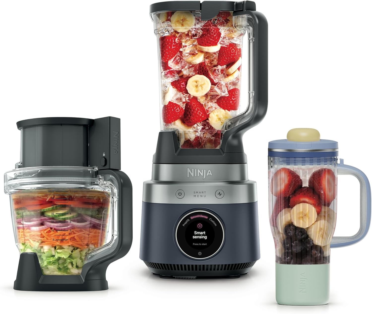 image:imageNinja CrushBOSS 2in1 Blender amp Tumbler 1850PW Onyx LB301BKMidnight Blue
