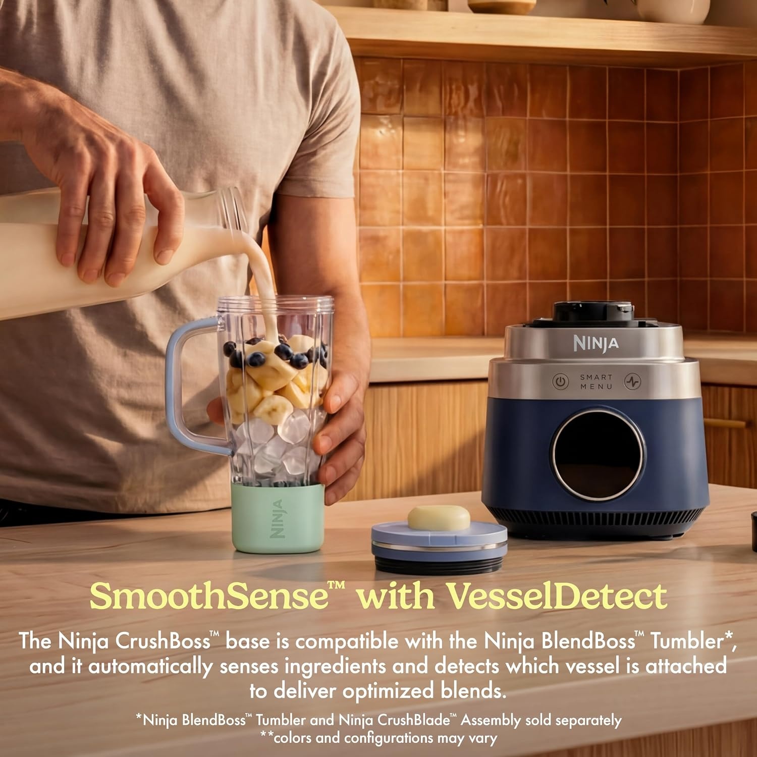 image:imageNinja CrushBOSS 2in1 Blender amp Tumbler 1850PW Onyx LB301BKMidnight Blue