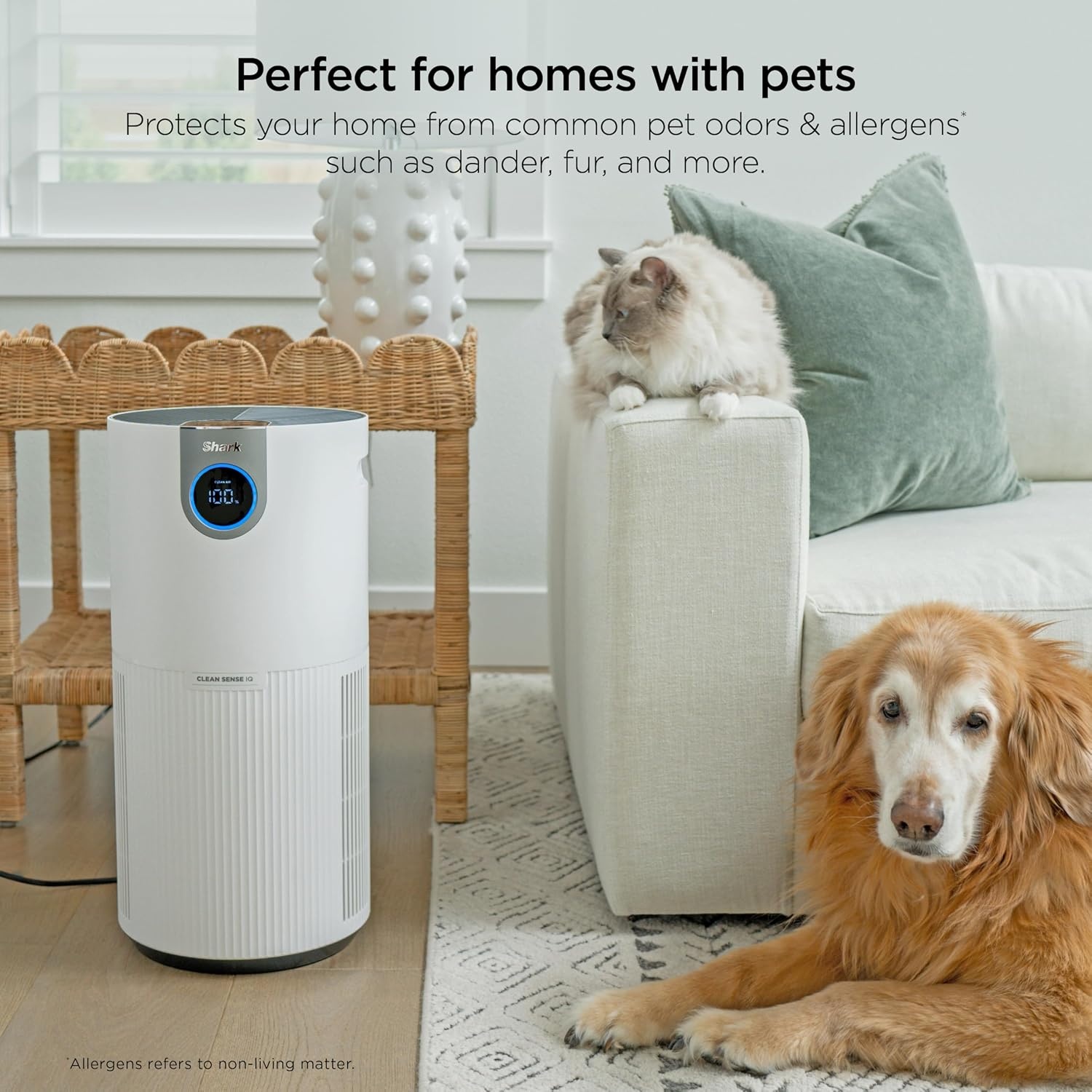 image:imageShark Clean Sense Air Purifier Max HP201 White1200 sq ft w Odor Neutralizer Tech