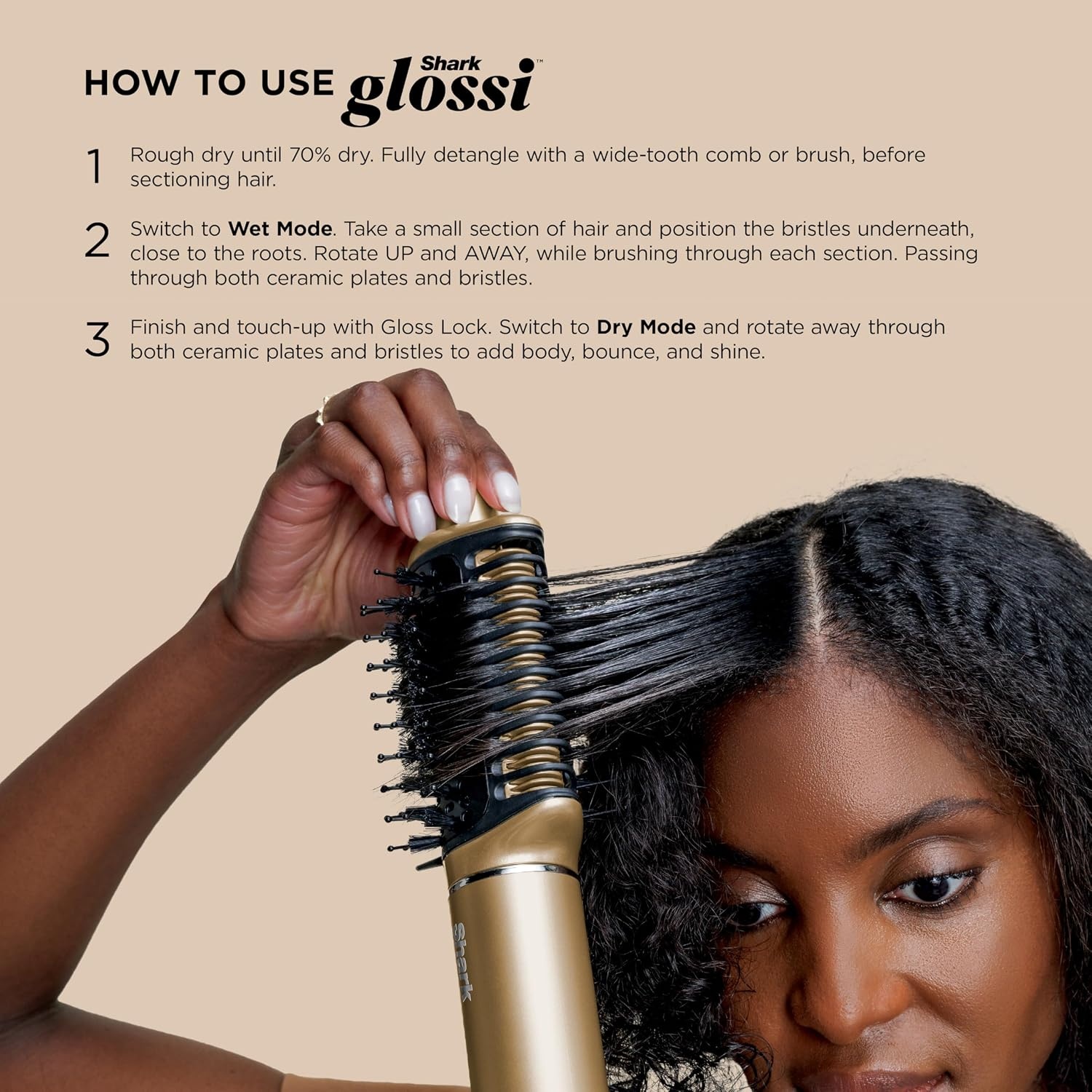 image:imageShark FlexStyle Glam CeramicPowerful Air StylingDrying System HD6051SPKStraight Wavy Hair Gold