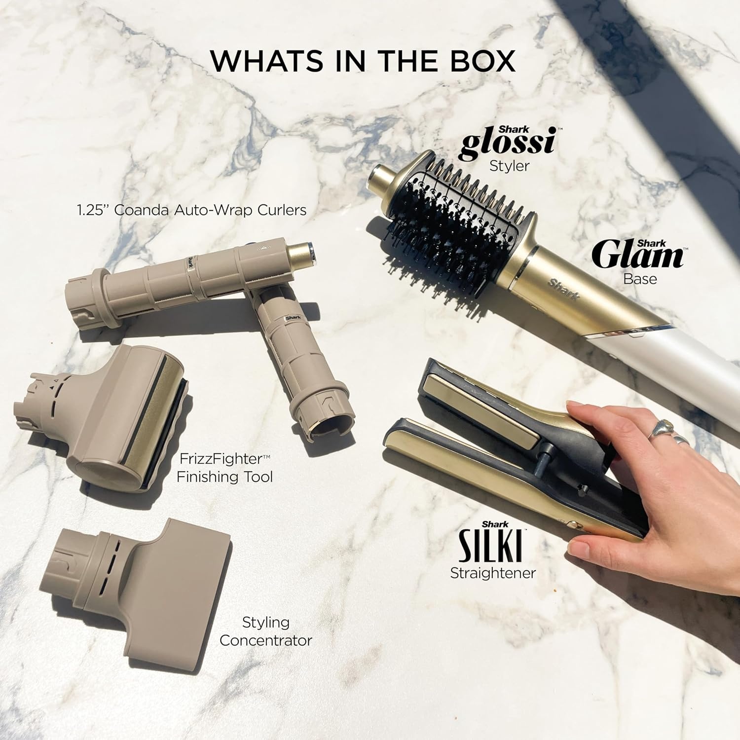 image:imageShark FlexStyle Glam CeramicPowerful Air StylingDrying System HD6051SPKStraight Wavy Hair Gold