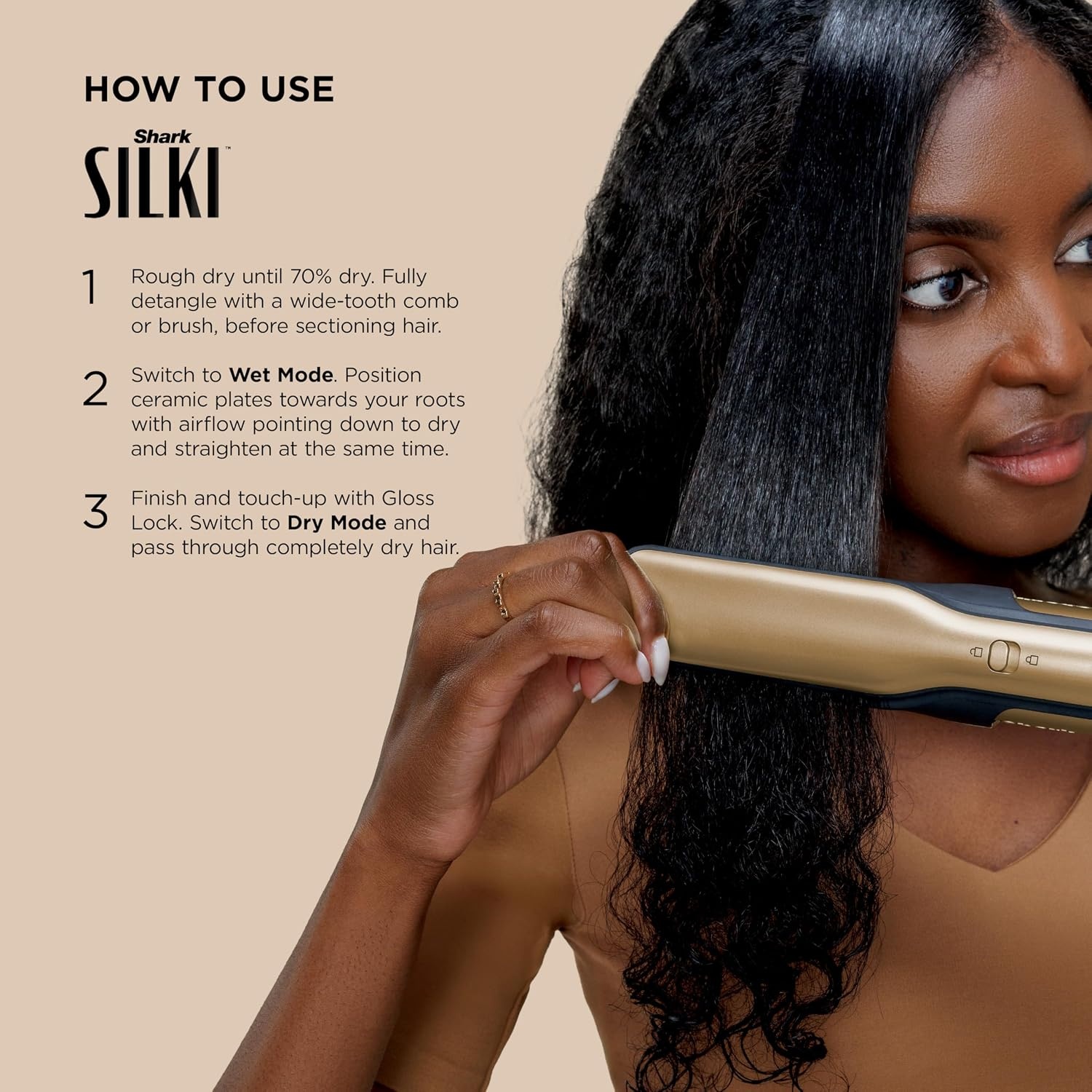 image:imageShark FlexStyle Glam CeramicPowerful Air StylingDrying System HD6051SPKStraight Wavy Hair Gold