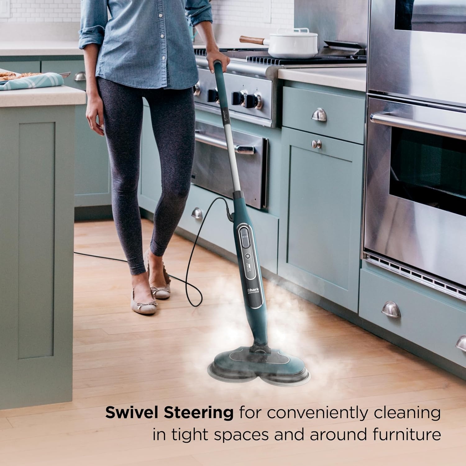 image:imageShark Steam amp Scrub Hard Floor Steam Mop Teal S8002BRNSteam Scrub 2pad