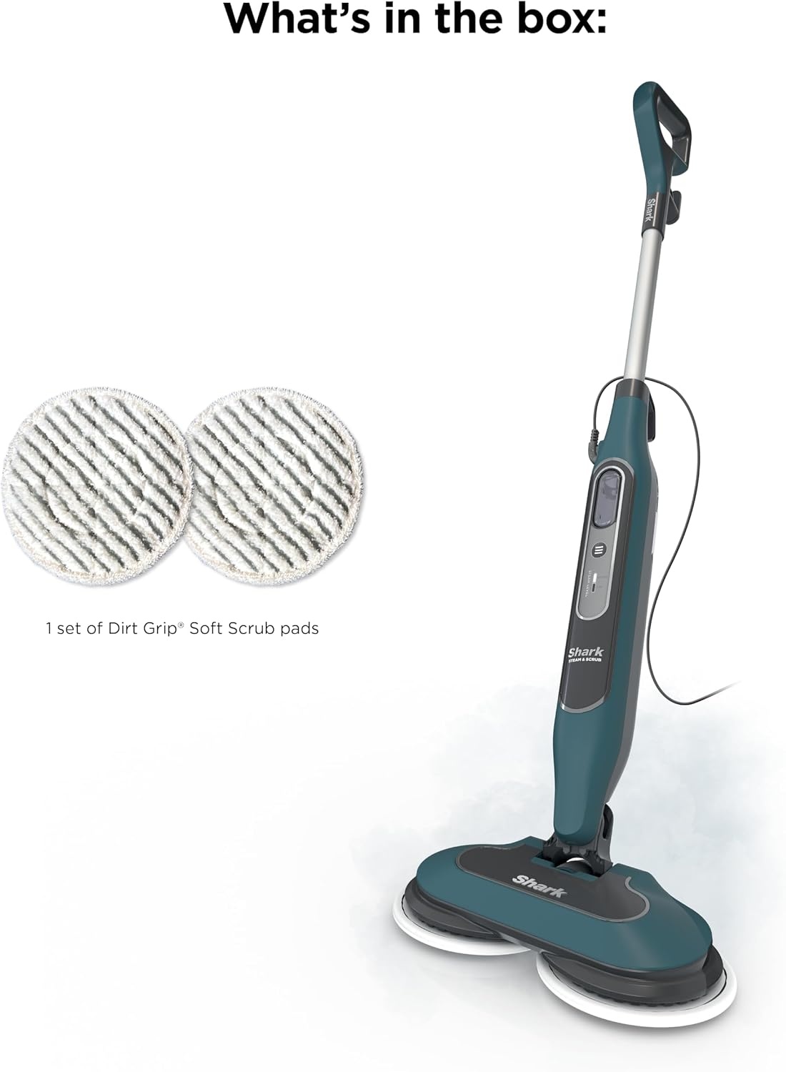 image:imageShark Steam amp Scrub Hard Floor Steam Mop Teal S8002BRNSteam Scrub 2pad