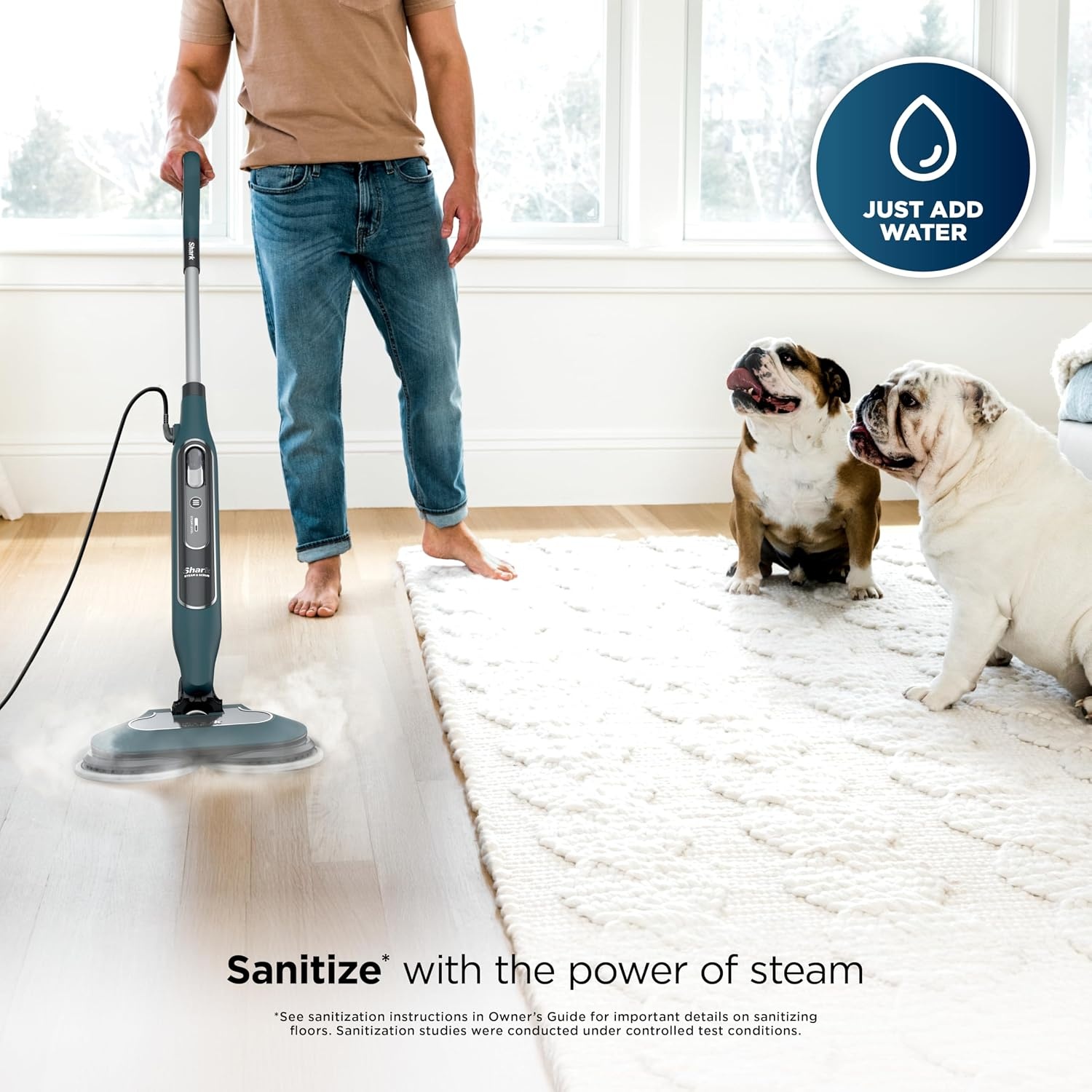 image:imageShark Steam amp Scrub Hard Floor Steam Mop Teal S8002BRNSteam Scrub 2pad