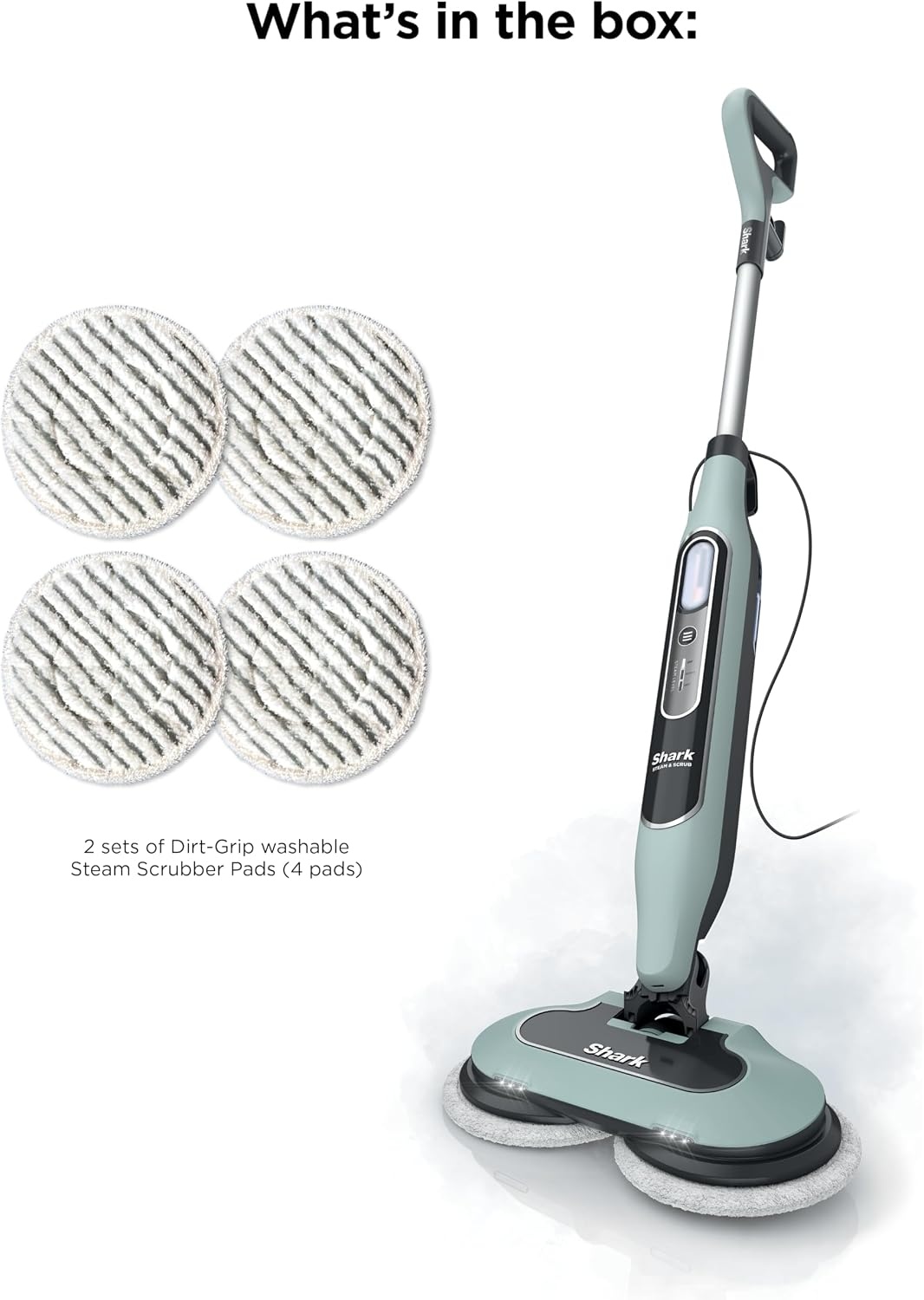 image:imageShark Steam amp Scrub Hard Floor Steam Mop Teal S8002BRNSteam Scrub 4pad