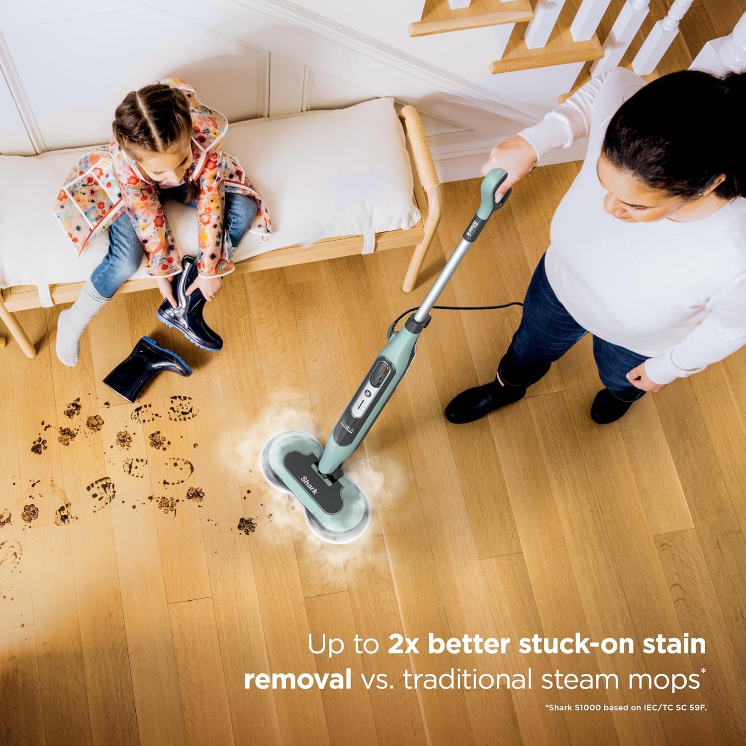 image:imageShark Steam amp Scrub Hard Floor Steam Mop Teal S8002BRNSteam Scrub 4pad